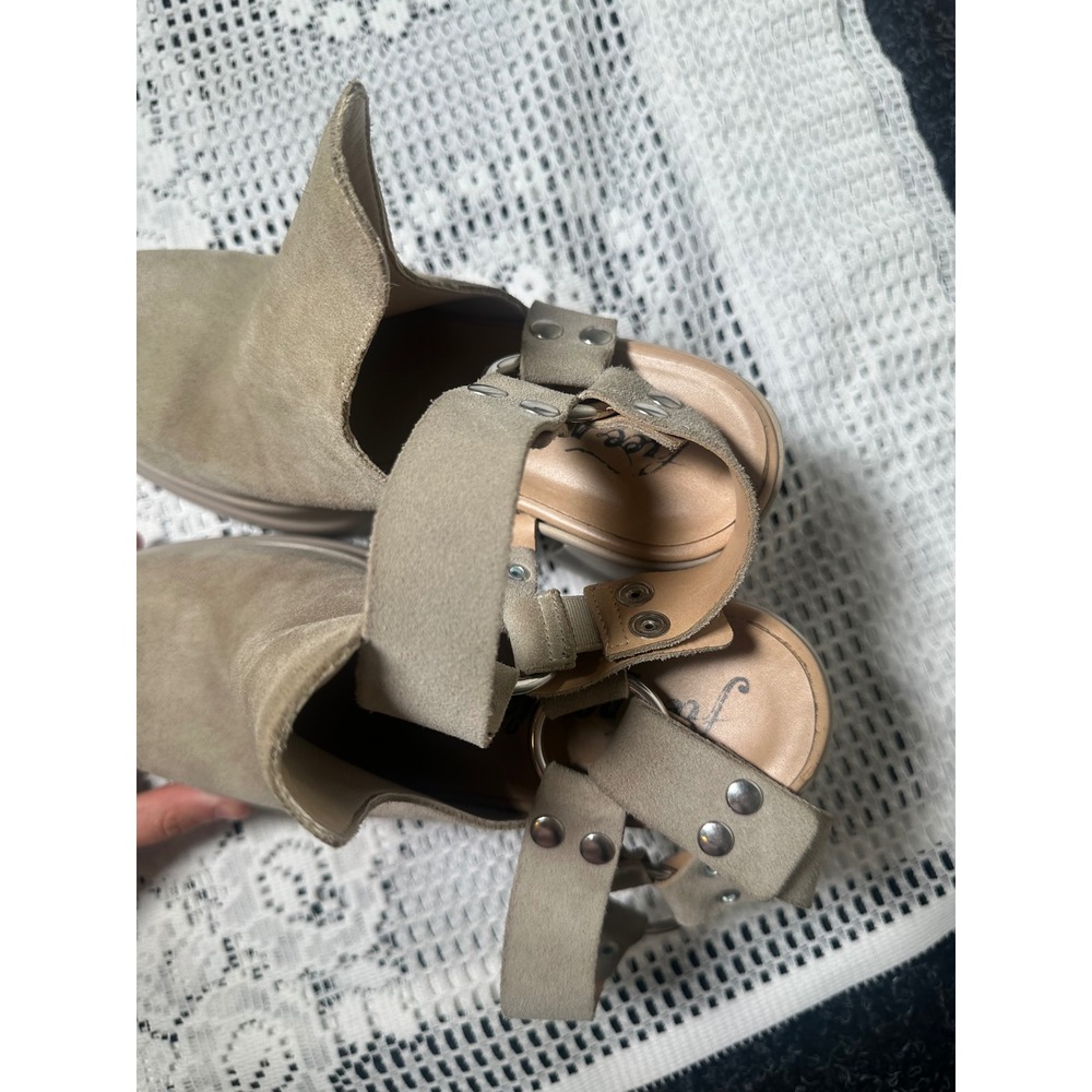 the Free People Hybrid Harness Platform Booties in diamond suede - Picture 3 of 8